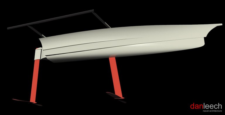 Modified L3 with side view of hydrofoils