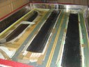 Rudder vertical and rudder foil in oven