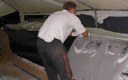 Applying peelply to inner carbon skin
