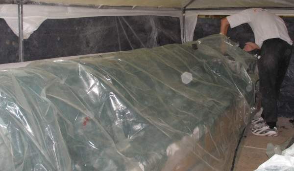 Setting up vacuum bag