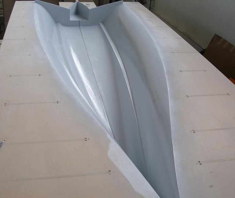 Front view of buffed and waxed moulds together 