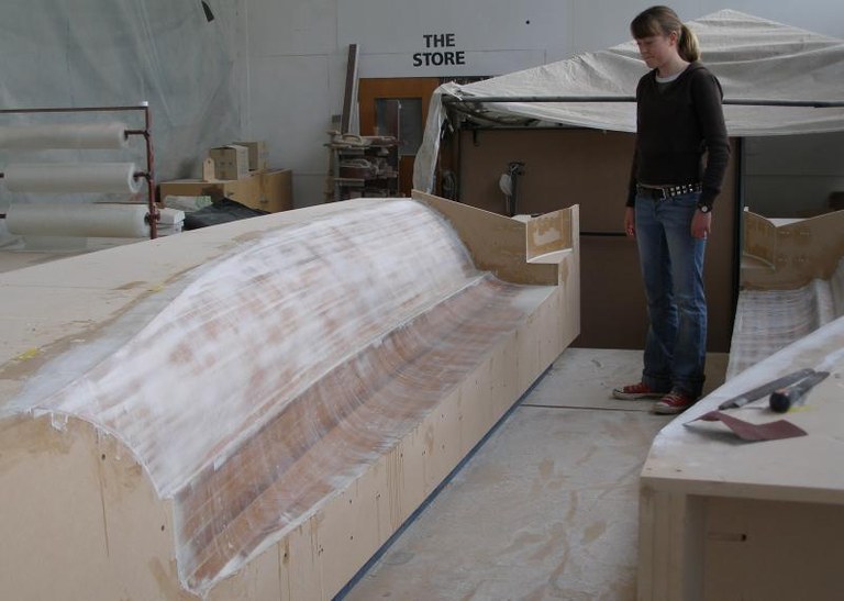 Jess and starboard mould viewed from bow