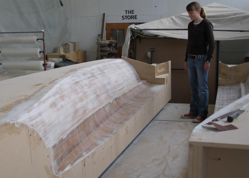 Jess and starboard mould viewed from bow