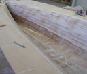 Mould oblique transom view of sanded halves bolted together