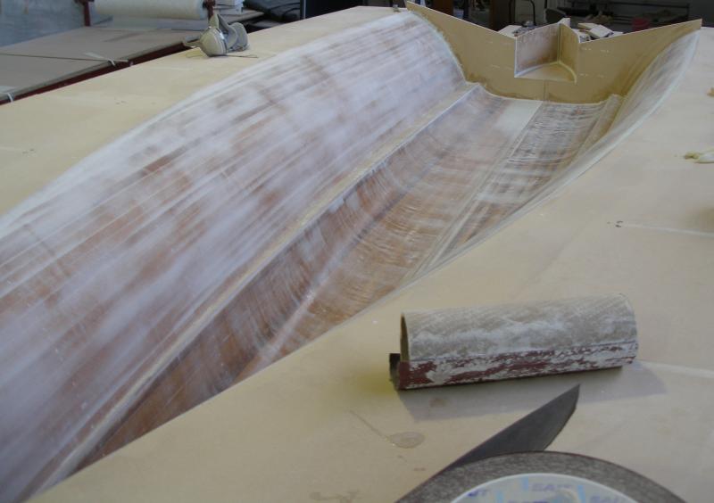 Mould glassed and sanded, pushed together