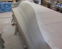 Port mould painted and sanded viewed from bow