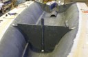 Hull with curved X frame and mast tube