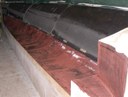 Bog wetout on hull, still needs to be worked evenly and excess removed, before foam applied