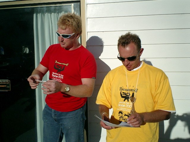 Sean and Chappie doing the daily results