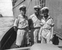 Three New Zealand Officers from HMNZS Leander 22 July 1943