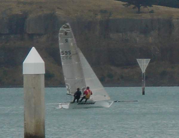 Subwoofer  Steve Bell and Paul Roe sailing in gusty NW conditions