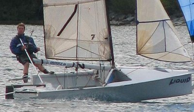 Mike Rhodes singlehanded at Lake Wakatipu