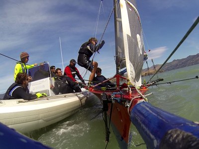 Crew transfer from pickup boat